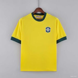 Retro 1970 Brazil Home Jersey 10#Pelé Commemorate The King Of Football