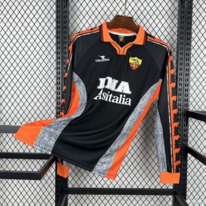 Camiseta retro de manga larga de la tercera equipación de la AS Roma de la temporada 1998/99