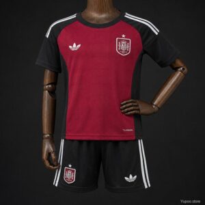 Camiseta de portero infantil de España color vino/negro 2026
