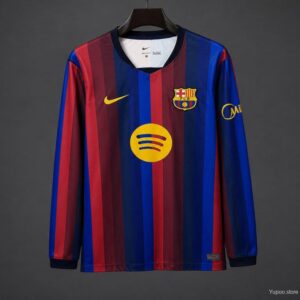 Camiseta de manga larga del Barcelona a rayas azules y rojas (temporada 26/27)