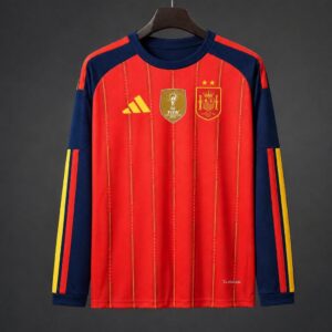 Camiseta de manga larga de la selección española de 2 estrellas para 2026 con parche Champion.