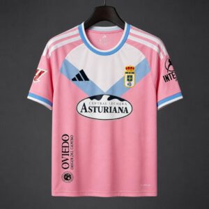Camiseta rosa de visitante del Real Oviedo 26/27