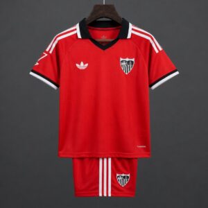 Camiseta roja de visitante del Sevilla para niños, talla 26/27.